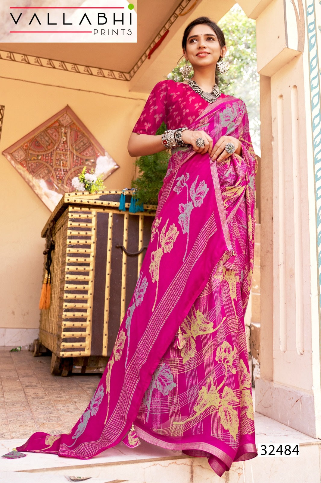 Shridha Vol 6 Vallabhi Prints Georgette Sarees Wholesaler