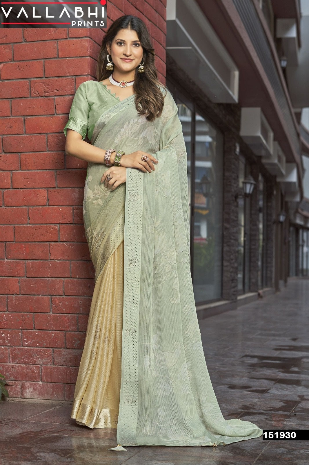 Shrihanshi Vallabhi Prints Moss Sarees Exporter Ahmedabad