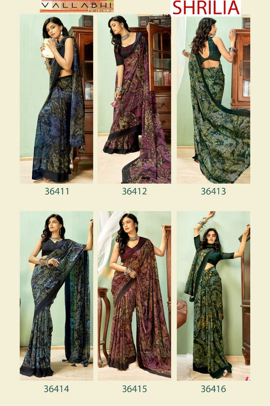 Shrilia Vallabhi Prints Georgette Sarees Wholesaler Gujarat