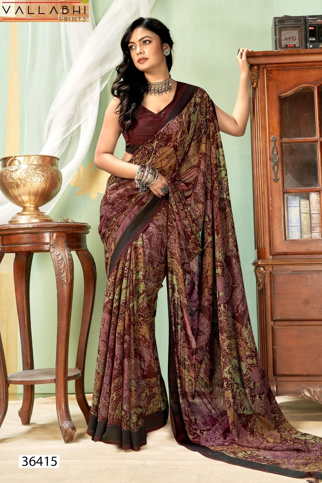 Shrilia Vallabhi Prints Georgette Sarees Wholesaler Gujarat