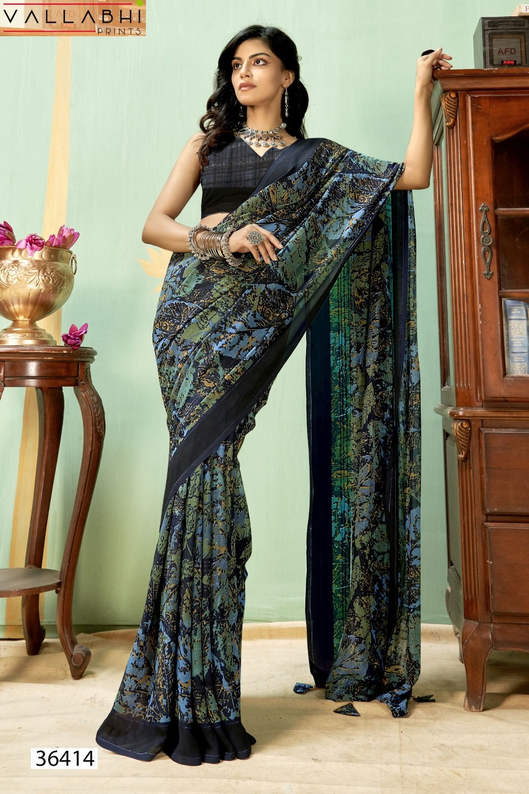 Shrilia Vallabhi Prints Georgette Sarees Wholesaler Gujarat