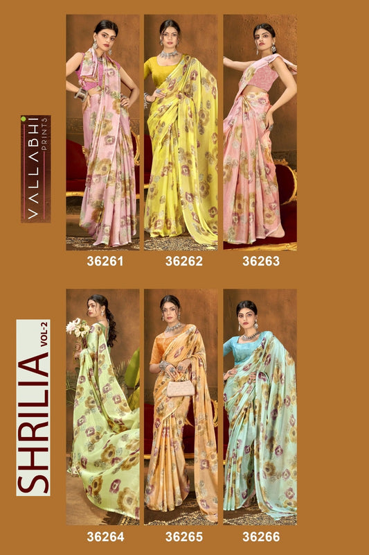 Shrilia Vol 2 Vallabhi Prints Georgette Sarees Wholesale