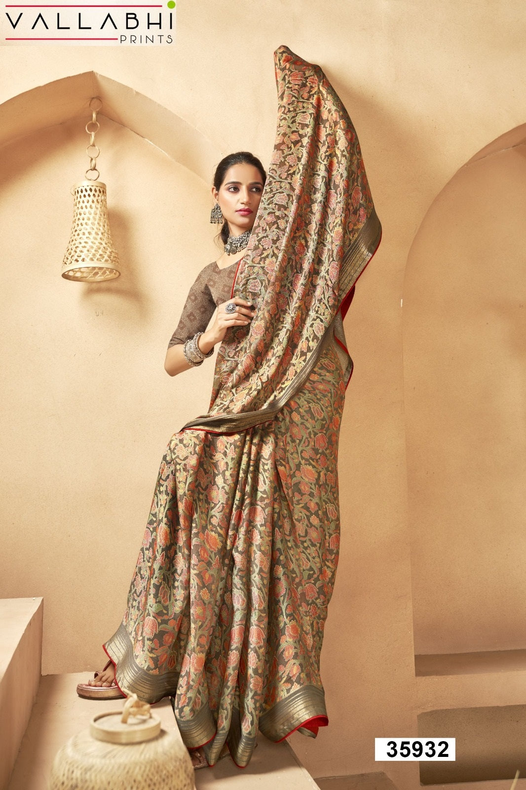 Shrimaya Vallabhi Prints Dull Moss Sarees Wholesale Rate