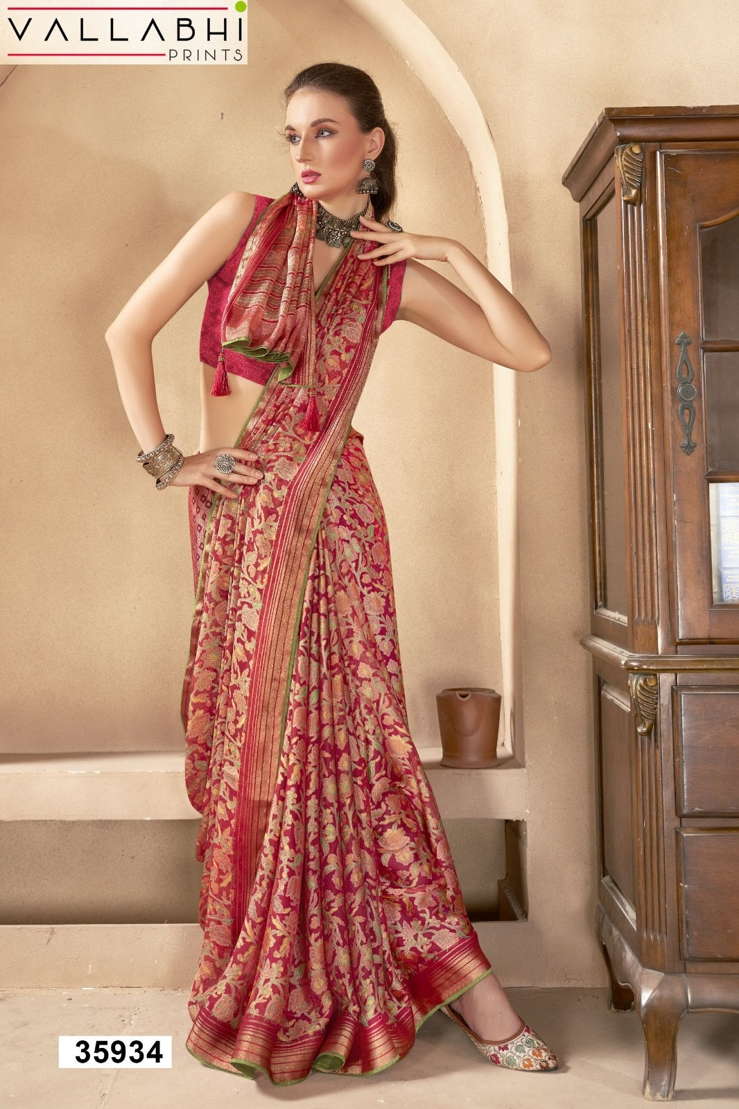 Shrimaya Vallabhi Prints Dull Moss Sarees Wholesale Rate