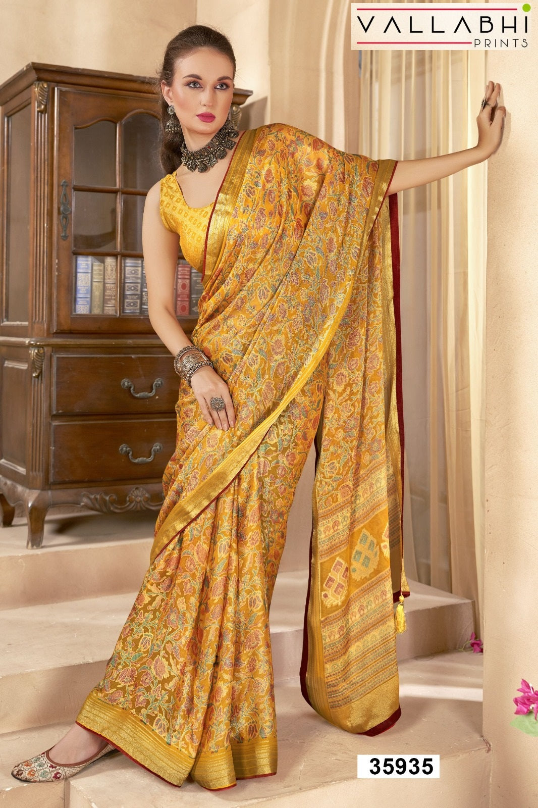 Shrimaya Vallabhi Prints Dull Moss Sarees Wholesale Rate