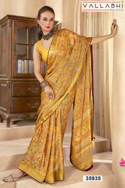 Shrimaya Vallabhi Prints Dull Moss Sarees Wholesale Rate