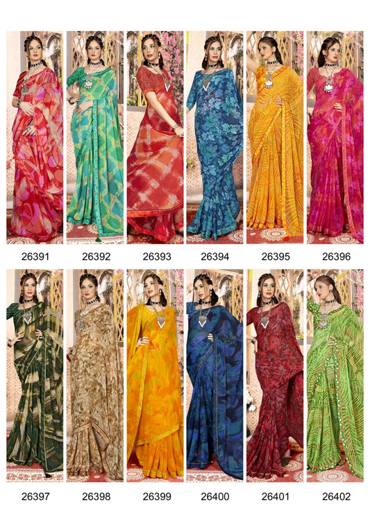 Shrimukhi Vallabhi Prints Georgette Sarees Wholesale Rate
