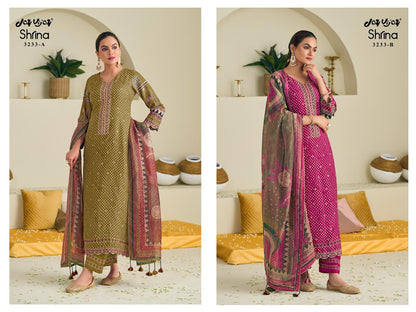 Shrina 3233 Jay Vijay Simmer Pant Style Suits Wholesaler India