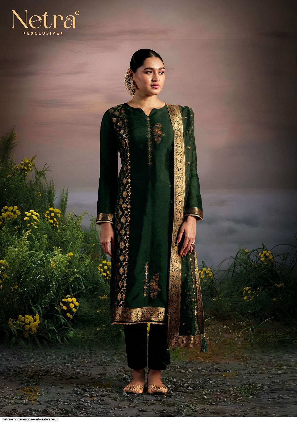 Shrina Netra Woven Silk Pant Style Suits Wholesale