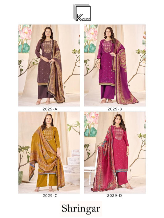 Shringar 2029 K Cube Ho Silk Plazzo Style Suits Exporter Gujarat