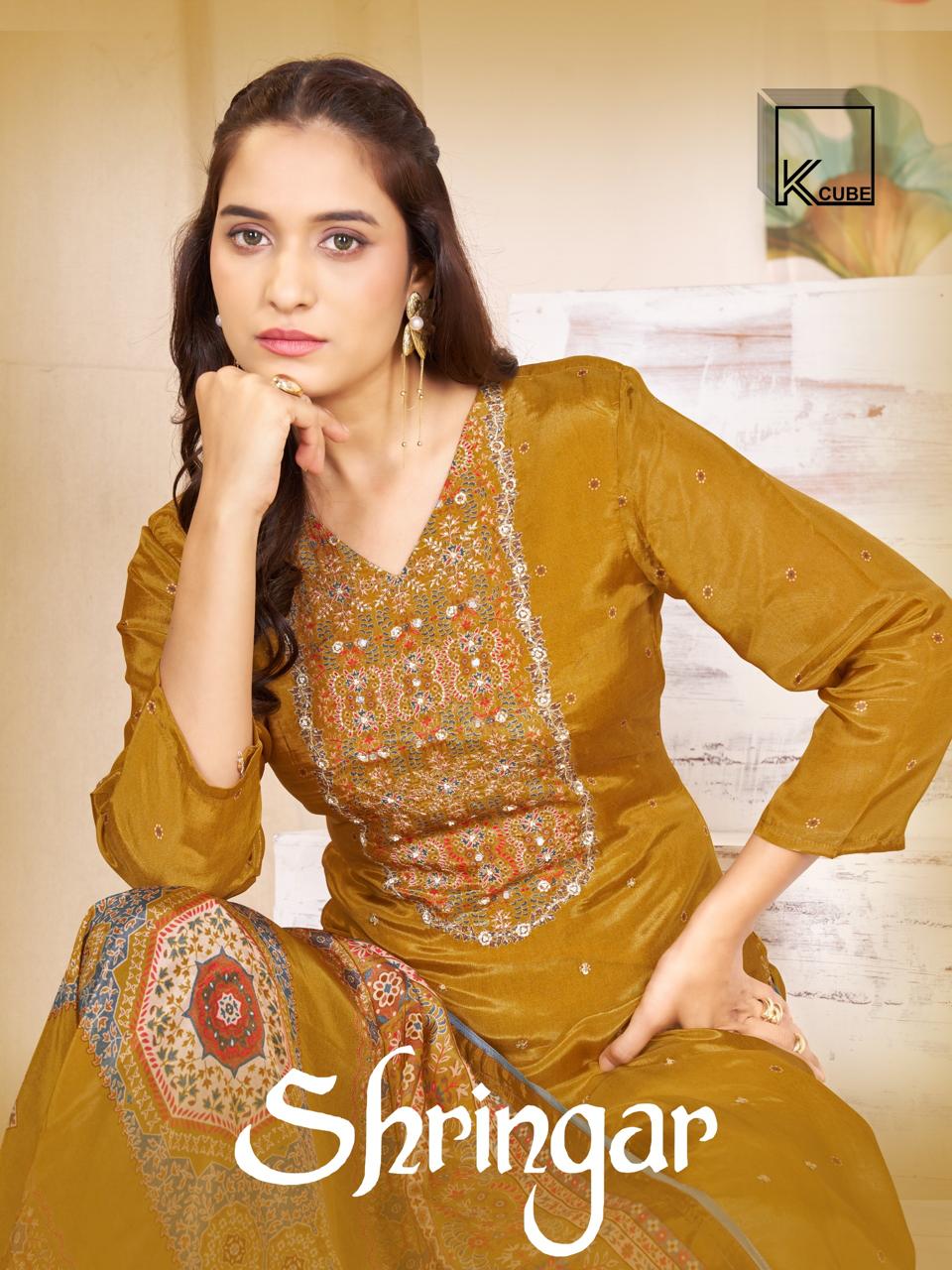 Shringar 2029 K Cube Ho Silk Plazzo Style Suits Exporter Gujarat