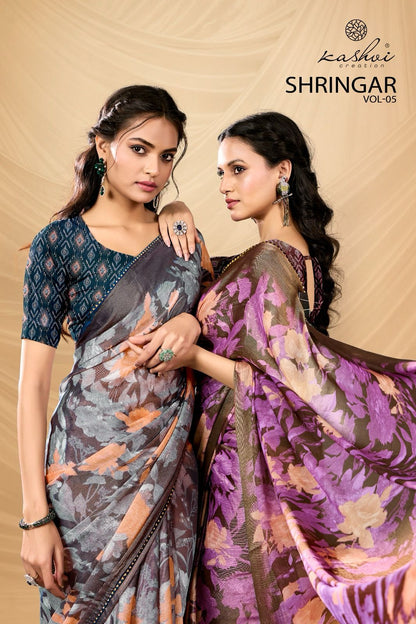 Shringar Vol 5 Kashvi Creation Brasso Sarees Exporter Ahmedabad