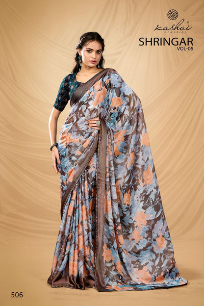 Shringar Vol 5 Kashvi Creation Brasso Sarees Exporter Ahmedabad