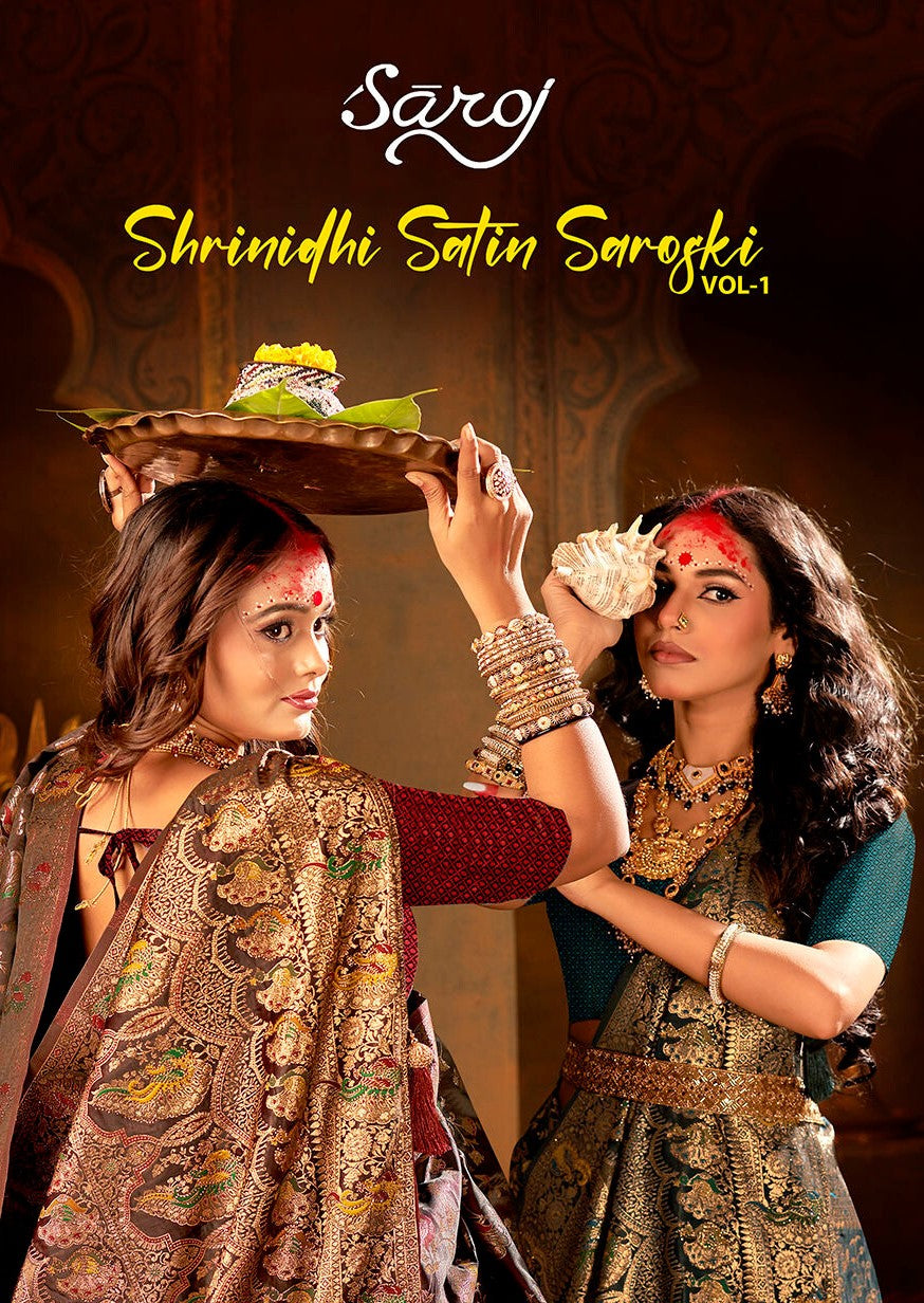 Shrinidhi Satin Saroski Vol 1 Saroj Silk Sarees Exporter India