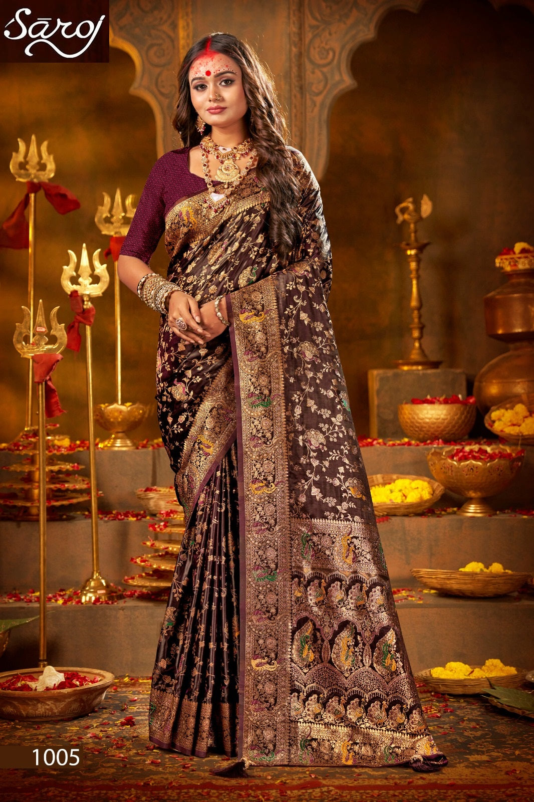 Shrinidhi Satin Saroski Vol 1 Saroj Silk Sarees Exporter India