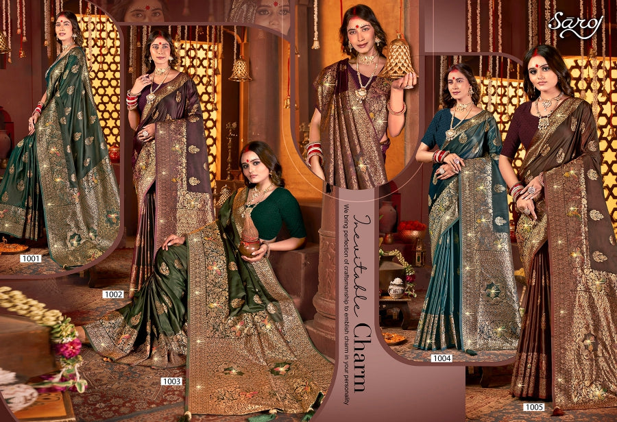 Shrinidhi Satin Saroski Vol 3 Saroj Silk Sarees Wholesaler Ahmedabad