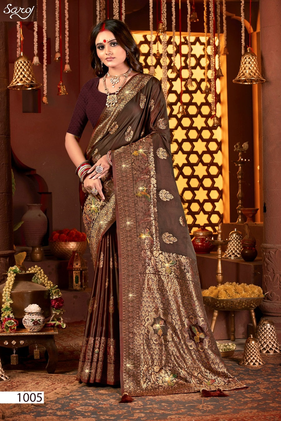 Shrinidhi Satin Saroski Vol 3 Saroj Silk Sarees Wholesaler Ahmedabad