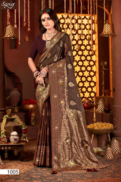 Shrinidhi Satin Saroski Vol 3 Saroj Silk Sarees Wholesaler Ahmedabad