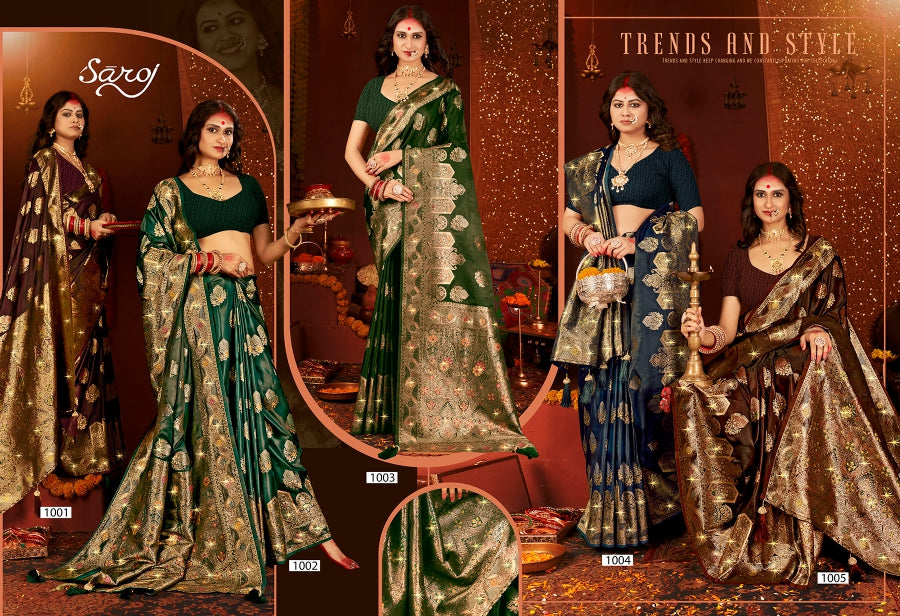 Shrinidhi Satin Saroski Vol 4 Saroj Silk Sarees Wholesale Price