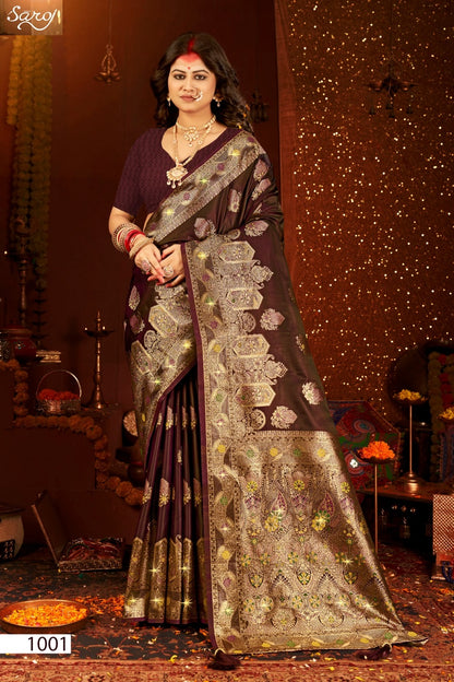 Shrinidhi Satin Saroski Vol 4 Saroj Silk Sarees Wholesale Price