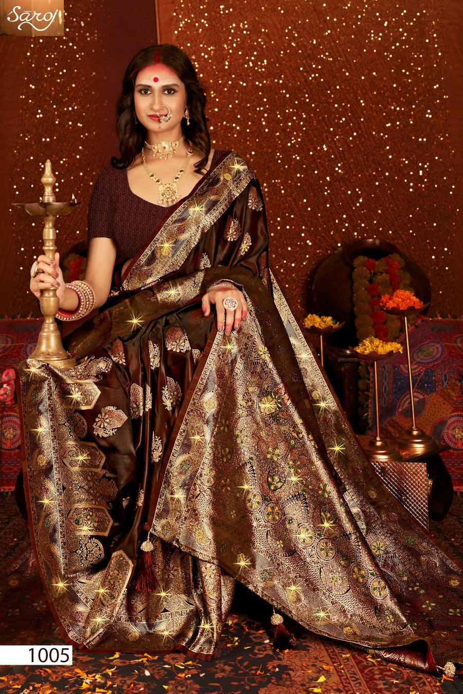Shrinidhi Satin Saroski Vol 4 Saroj Silk Sarees Wholesale Price