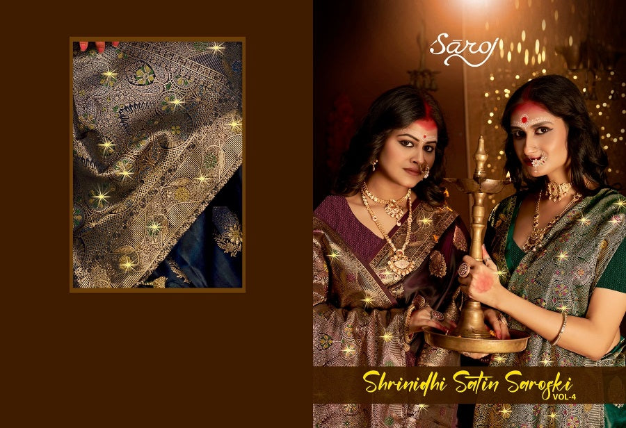 Shrinidhi Satin Saroski Vol 4 Saroj Silk Sarees Wholesale Price