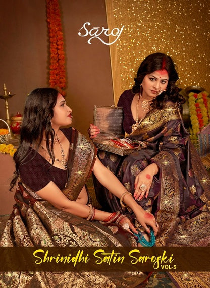 Shrinidhi Satin Saroski Vol 5 Saroj Silk Sarees Manufacturer India