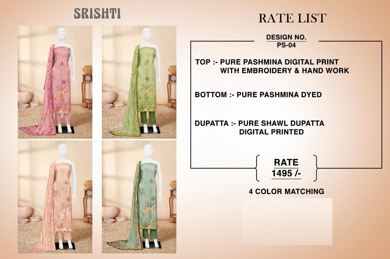 Shrishti K Cube Pashmina Suits Exporter India