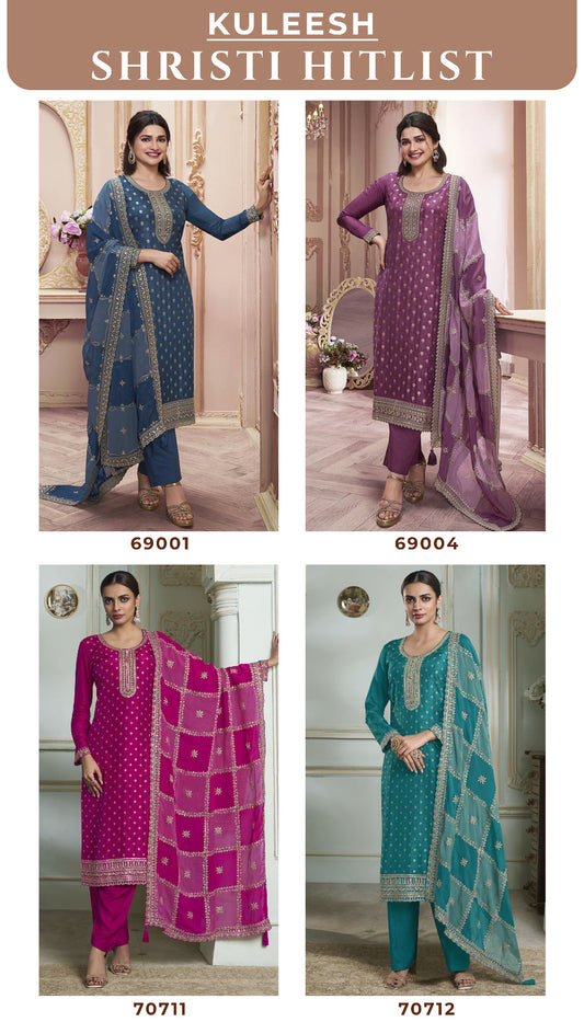 Shristi Hitlist Kuleesh Vinay Fashion Llp Silk Jacquard Pant Style Suits Wholesale Price
