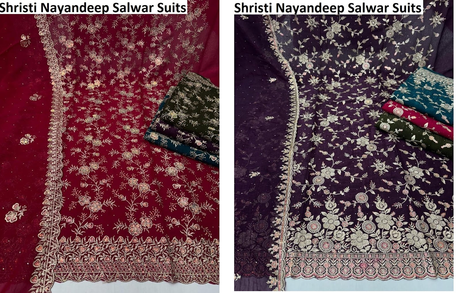 Shristi Nayandeep Crunchy Silk Salwar Suits Wholesaler