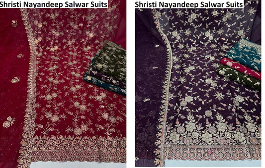 Shristi Nayandeep Crunchy Silk Salwar Suits Wholesaler