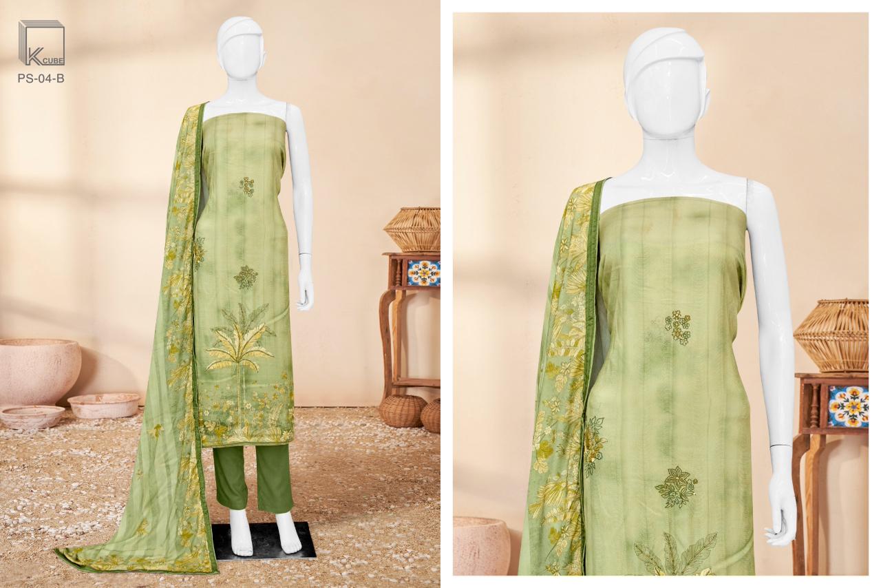 Shristi Ps 4 K Cube Pashmina Suits Exporter Ahmedabad