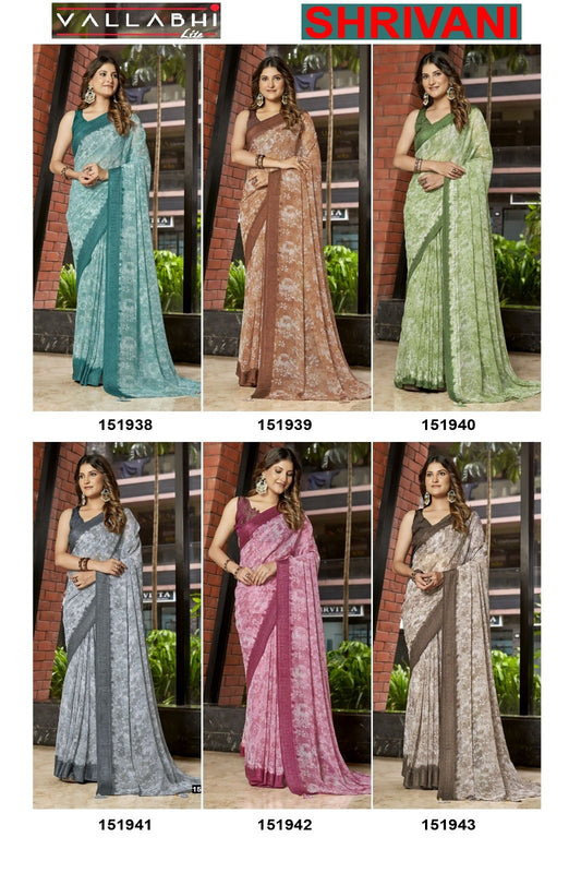 Shrivani Vallabhi Lite Georgette Sarees Manufacturer Gujarat