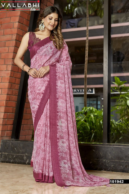 Shrivani Vallabhi Lite Georgette Sarees Manufacturer Gujarat