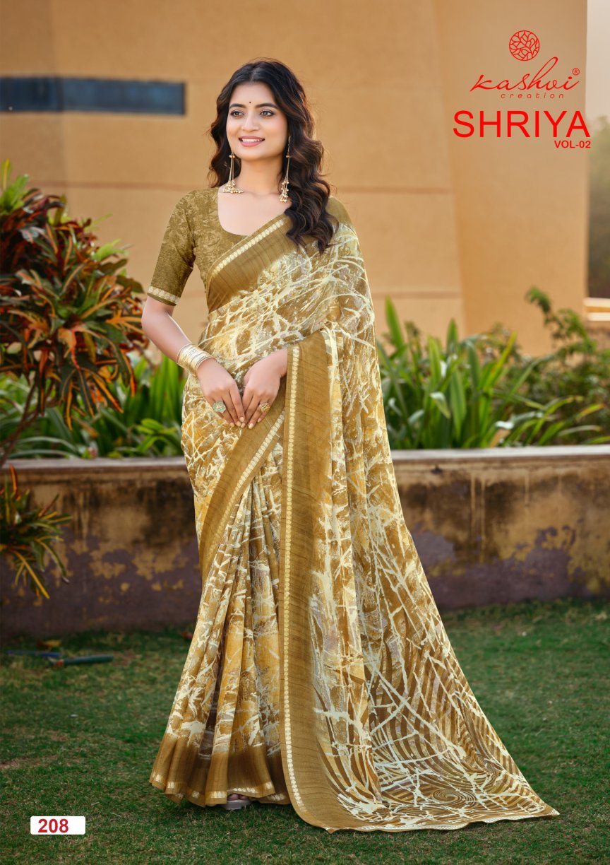 Shriya Vol 2 Kashvi Creation Dull Moss Sarees Wholesaler