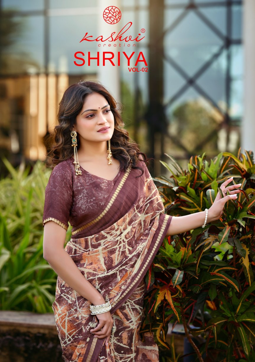 Shriya Vol 2 Kashvi Creation Dull Moss Sarees Wholesaler