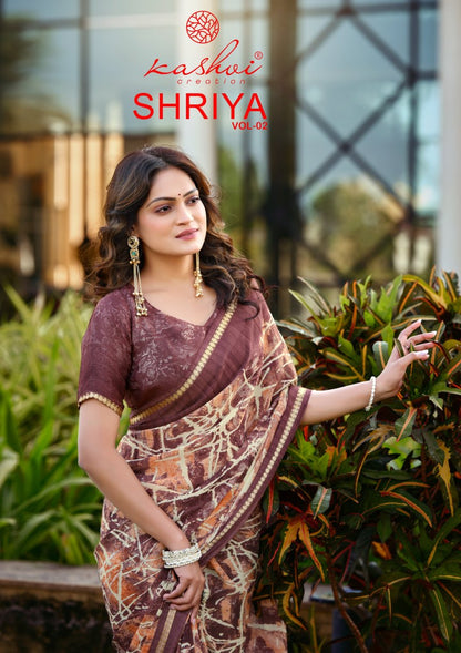 Shriya Vol 2 Kashvi Creation Dull Moss Sarees Wholesaler