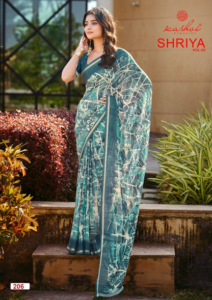 Shriya Vol 2 Kashvi Creation Dull Moss Sarees Wholesaler
