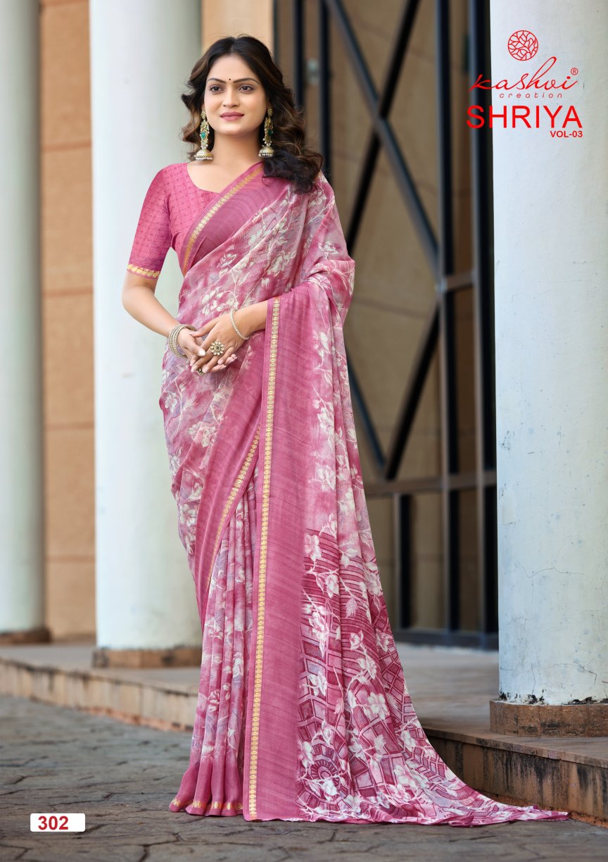 Shriya Vol 3 Kashvi Creation Dull Moss Sarees Wholesale Rate