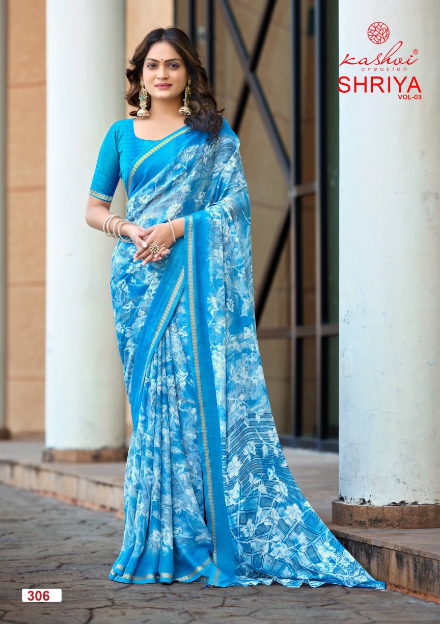 Shriya Vol 3 Kashvi Creation Dull Moss Sarees Wholesale Rate
