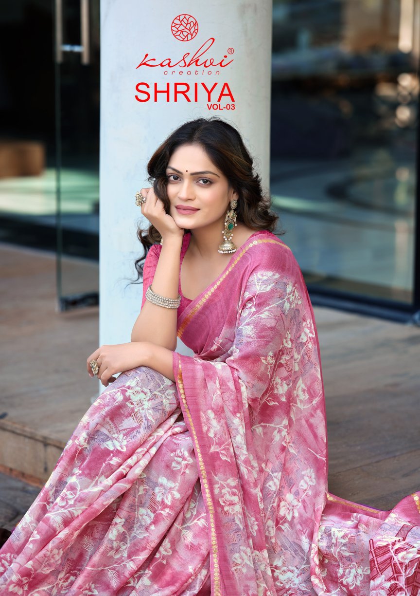 Shriya Vol 3 Kashvi Creation Dull Moss Sarees Wholesale Rate