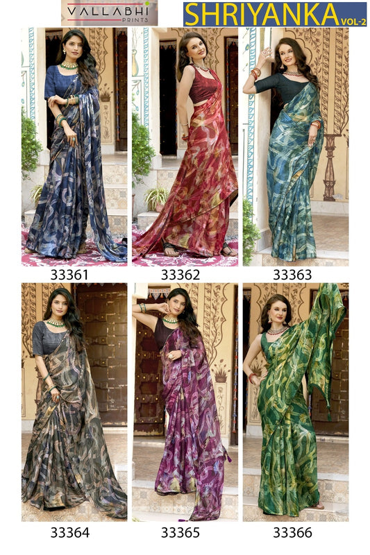 Shriyanka Vol 2 Vallabhi Prints Chiffon Sarees Wholesale Price
