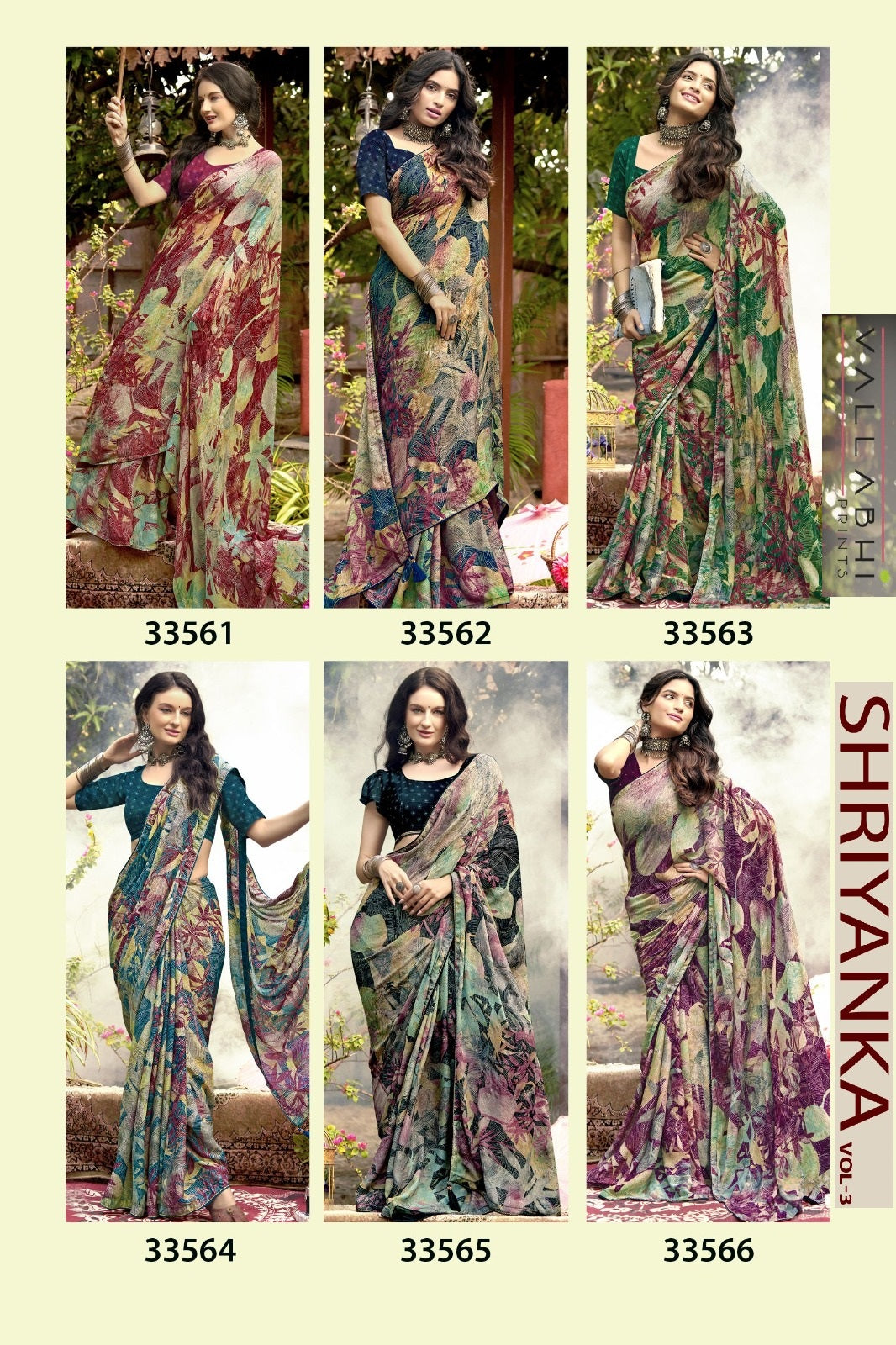 Shriyanka Vol 3 Vallabhi Prints Chiffon Sarees Manufacturer Gujarat