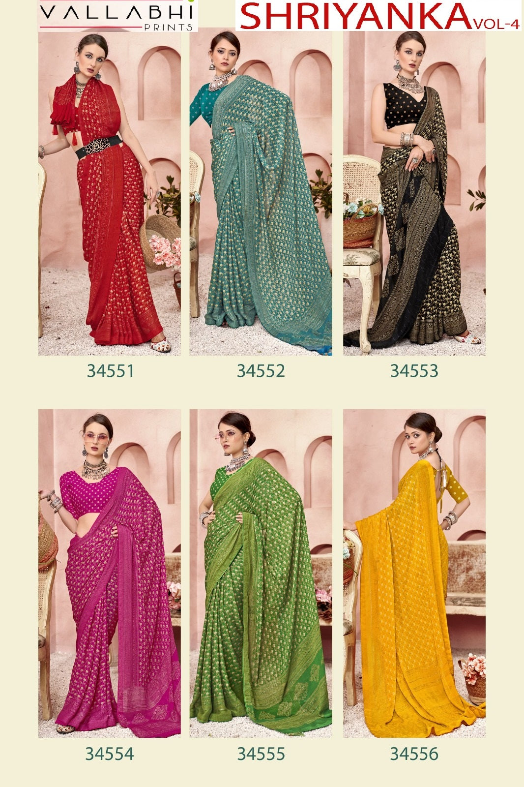 Shriyanka Vol 4 Vallabhi Prints Georgette Sarees Wholesale