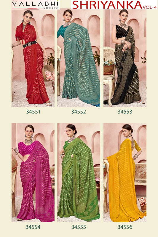 Shriyanka Vol 4 Vallabhi Prints Georgette Sarees Wholesale