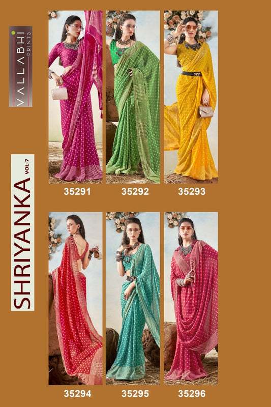 Shriyanka Vol 7 Vallabhi Prints Georgette Sarees Wholesaler Gujarat