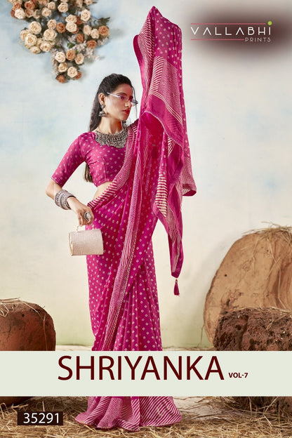 Shriyanka Vol 7 Vallabhi Prints Georgette Sarees Wholesaler Gujarat
