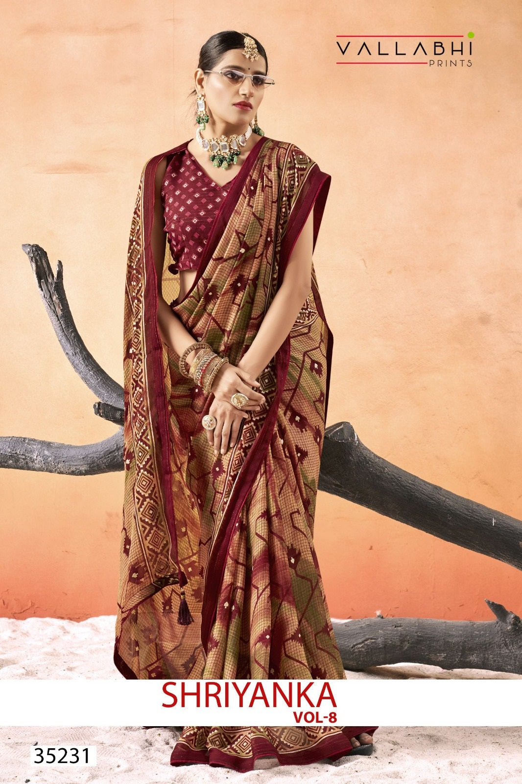 Shriyanka Vol 8 Vallabhi Prints Moss Sarees Exporter Gujarat