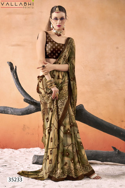 Shriyanka Vol 8 Vallabhi Prints Moss Sarees Exporter Gujarat