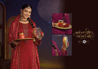 Shrungar Kilory Gaji Silk Pant Style Suits Supplier Gujarat